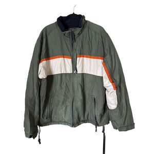 Old Navy Men’s Fleece Lined Full Zip Jacket Olive Green Stripe Size XL Pre-Owned